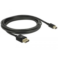 DeLOCK Mini DisplayPort > DisplayPort kabel Zwart, 2 meter, 8K 60 Hz 