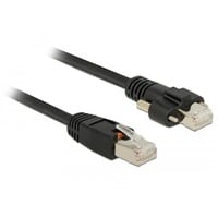 DeLOCK RJ45 plug > RJ45 plug met schroeven Cat.6 SSTP kabel Zwart, 1 m