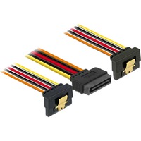 DeLOCK SATA 15-pin > 2 x SATA 15-pin power splitterkabel Zwart/rood, 0,15 meter