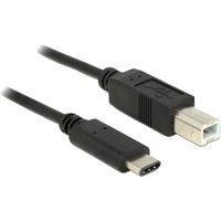 DeLOCK USB-C 2.0 naar USB-B kabel Zwart, 1 meter