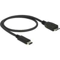 DeLOCK USB-C 3.2 Gen 2 naar micro-USB-B 3.2 Gen 2 kabel Zwart, 0,5 meter