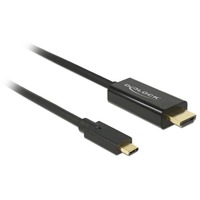 DeLOCK USB-C naar HDMI kabel Zwart, 2 meter, 4K 30 Hz, DP Alt Mode