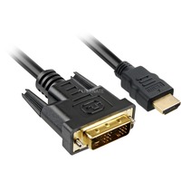 Sharkoon HDMI naar DVI-D adapterkabel Zwart, 2 meter, Single-Link