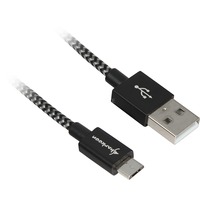 Sharkoon USB-A 2.0 naar Micro-USB-B kabel Zwart/grijs, 0,5 meter