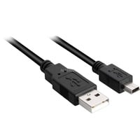 Sharkoon USB-A 2.0 naar mini-USB-B kabel Zwart, 0,5 meter, Dubbele afscherming