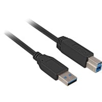 Sharkoon USB-A 3.2 Gen 1 naar USB-B kabel Zwart, 3 meter