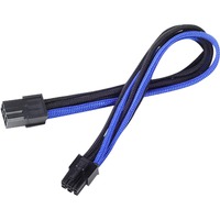 SilverStone 6-Polig PCIe verlengkabel Zwart/blauw, 25 centimeter, PP07-IDE6BA, Lite retail