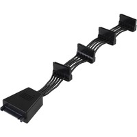 SilverStone Adapter 15-Pin SATA > 4x 15-Pin SATA splitterkabel Zwart, 18,9 centimeter, CP06-E4