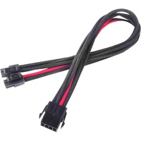 SilverStone Adapter 8-Pin EPS > 4+4-Pin EPS Zwart/rood, PP07-EPS8BR, Lite retail