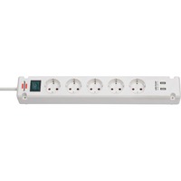 Brennenstuhl Bremounta stekkerdoos 5-voudig stekkerdoos Wit, 2x USB