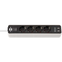 Brennenstuhl Ecolor stekkerdoos 4-voudig + 2x USB stekkerdoos Wit/zwart