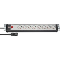 Brennenstuhl Premium-Line 19" stekkerdoos 8-voudig stekkerdoos Zwart/lichtgrijs, 3 meter