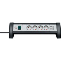 Brennenstuhl Premium Office-Line stekkerdoos 4-voudig + 2x USB stekkerdoos Zwart/lichtgrijs, 1,8 meter