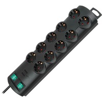 Brennenstuhl Primera Line Stekkerdoos 10x stekkerdoos Zwart, Voor 10 stekkers