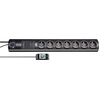 Brennenstuhl Primera Tec Comfort Switch Plus 7-voudige stekkerdoos stekkerdoos Zwart, 19.500A Overspanningsbeveiliging, externe schakelaar