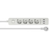 DeLOCK 4-weg stekkerdoos met USB-poorten stekkerdoos Wit