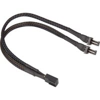 Sharkoon 3-Pin Y-Kabel splitterkabel Zwart, 0,2 meter, Sleeve