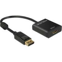 DeLOCK DisplayPort naar HDMI adapter Zwart, 0,2 meter
