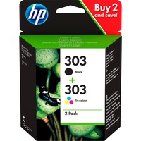 HP 303 zwarte/drie-kleuren inktcartridges - 2-pack 3YM92AE