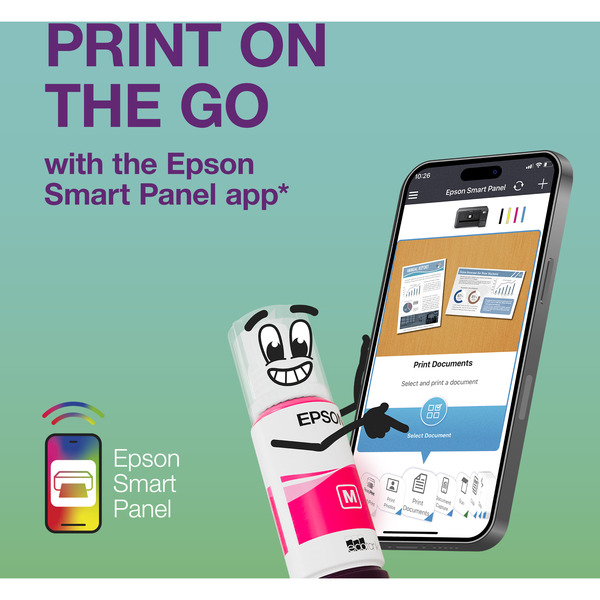 Epson EcoTank ET2850 allinone inkjetprinter Zwart, Afdruk, Scan, Kopie, USB, WiFi