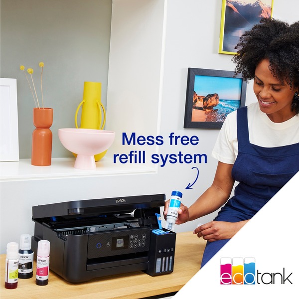 Epson EcoTank ET2850 allinone inkjetprinter Zwart, Afdruk, Scan