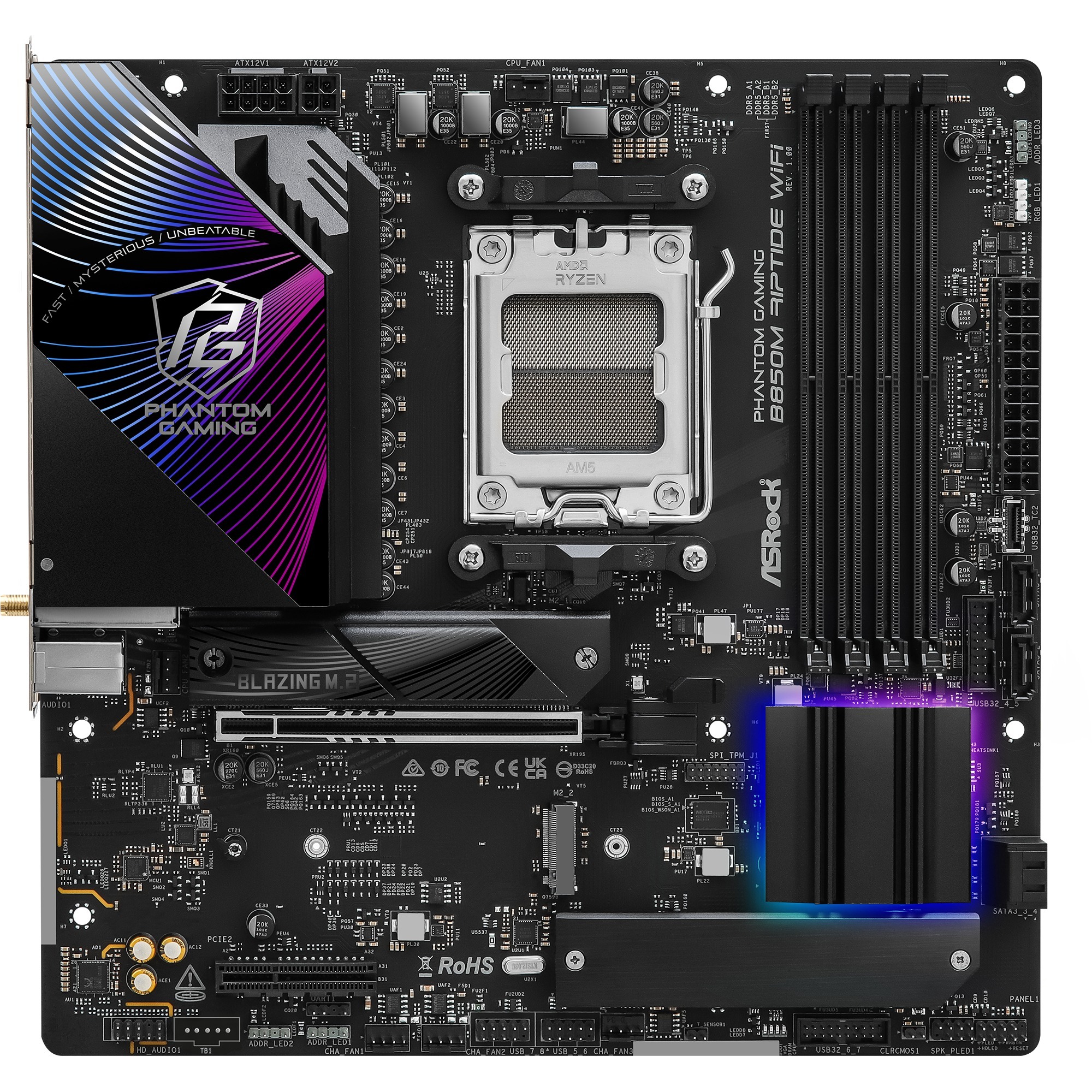 ASRock B850M Riptide WiFi socket AM5 moederbord