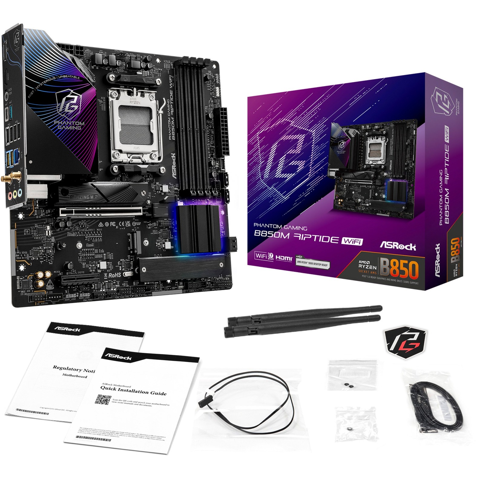 ASRock B850M Riptide WiFi socket AM5 moederbord
