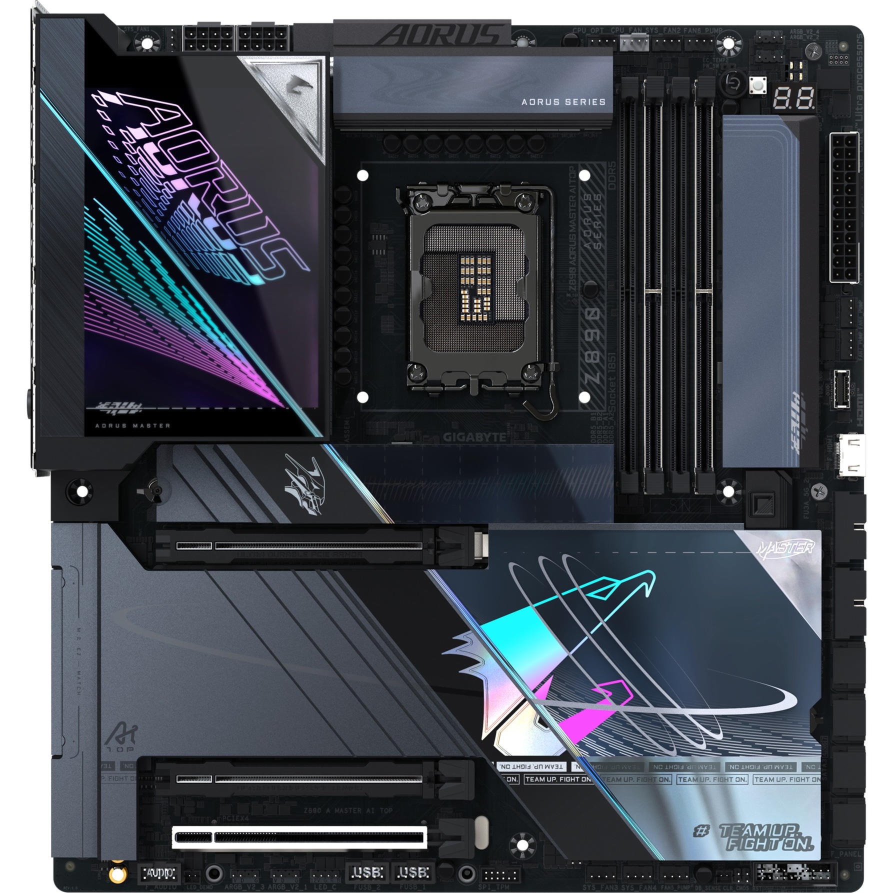 GIGABYTE Z890 AORUS MASTER AI TOP socket 1851 moederbord RAID, 2x 10Gb-LAN, Wi-Fi 7, BT, Sound, E-ATX