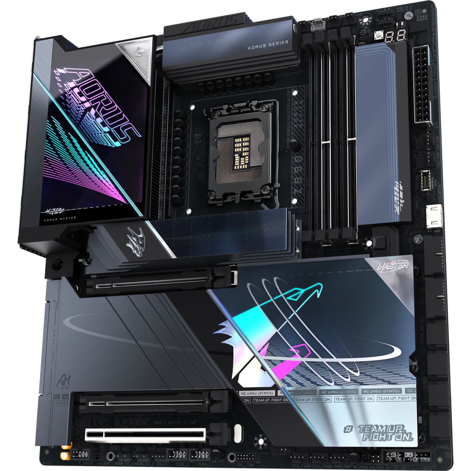 GIGABYTE Z890 AORUS MASTER AI TOP socket 1851 moederbord RAID, 2x 10Gb-LAN, Wi-Fi 7, BT, Sound, E-ATX