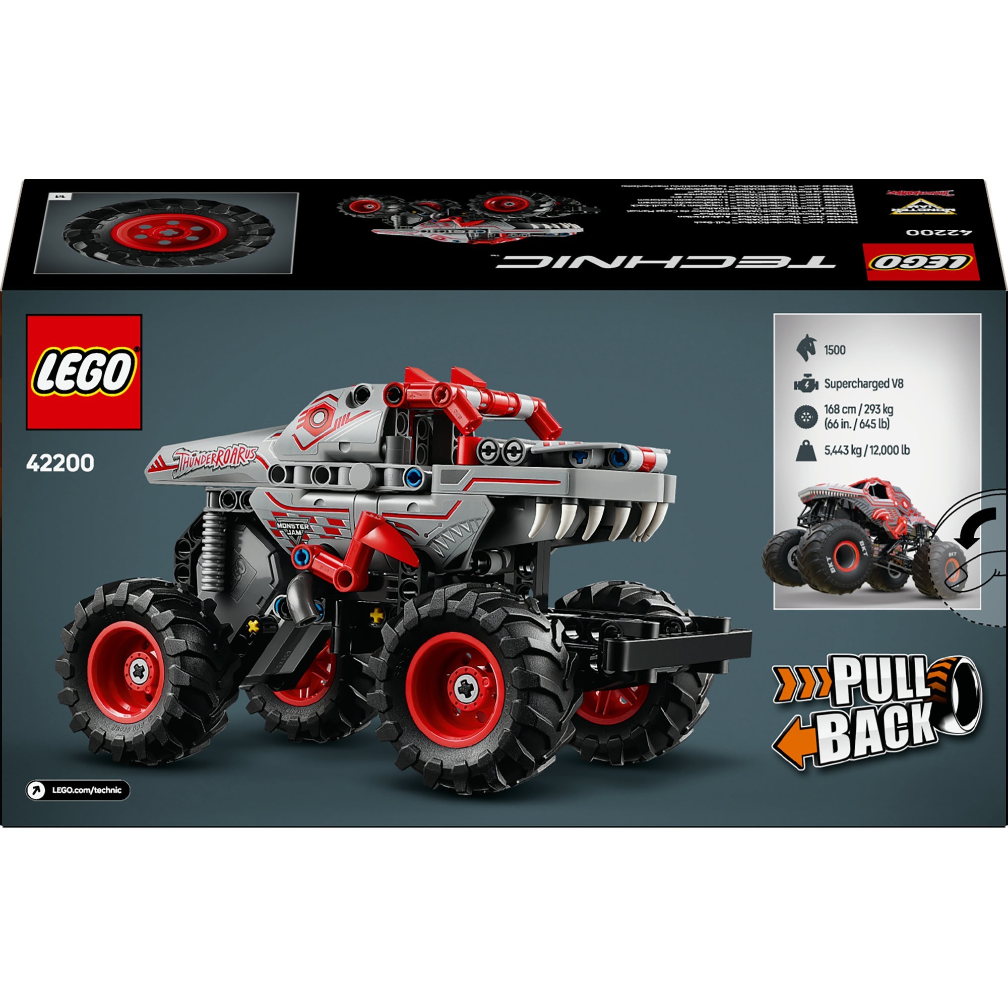 LEGO Technic - Monster Jam ThunderROARus pull-back Constructiespeelgoed 42200